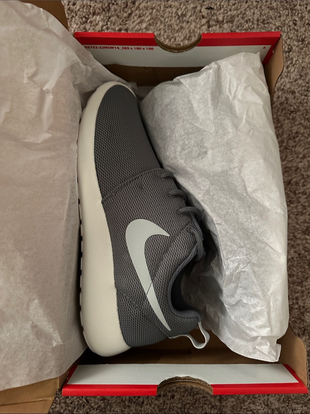 Nike Roshe One’s Women's Gray Sneakers with White Swoosh